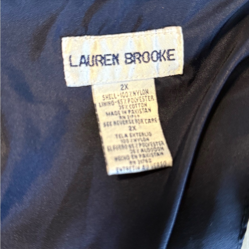 Lauren Brooke Multicolor Flag Pattern Puffer Wind… - image 4